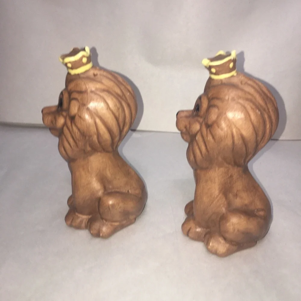 Vintage Twin Winton Lion Salt & Pepper Shakers 6.5